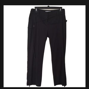 Christian Dior Black Capri Crisscross Belted Mid Rise Size 8 Pants Vamp